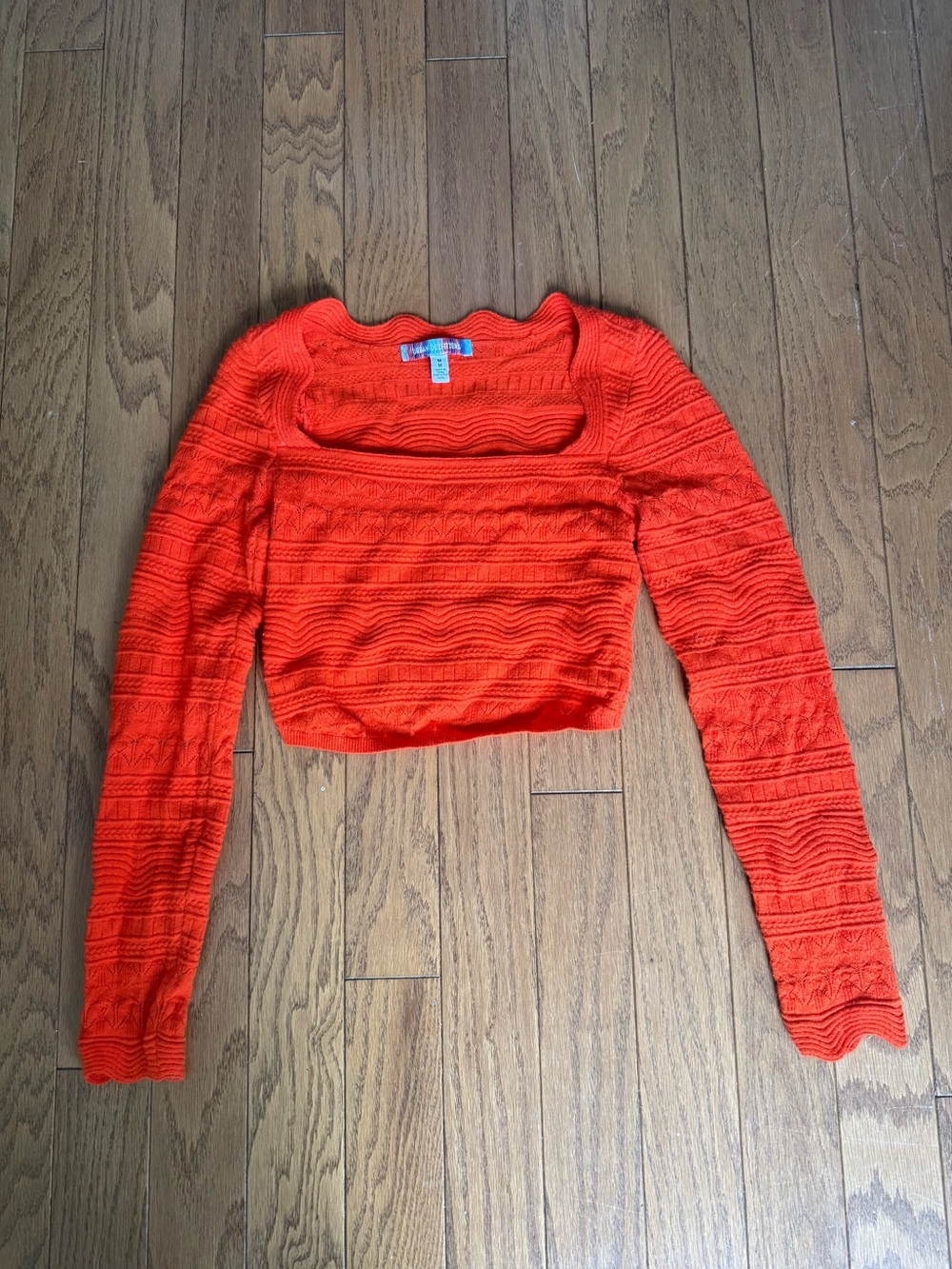 Urban Outfitters Orange Square-Neck Sweater Top